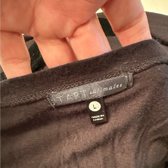 TART L Black Sleep Tee Sleep Shirt Tunic Dress Crème De La Crème R $40 - Picture 6 of 9